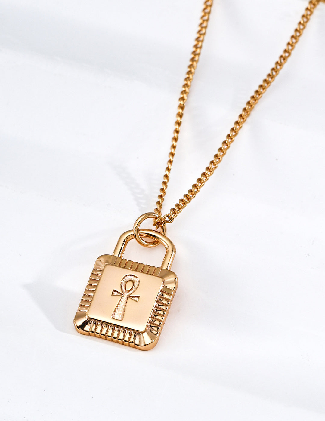 Ancient Egyptian Ankh Lock Pendant Necklace – Vintage Celestial Amulet