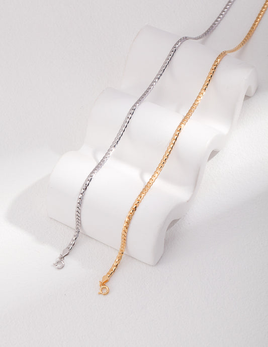 Sterling silver /Gold vermeil keel chain necklace