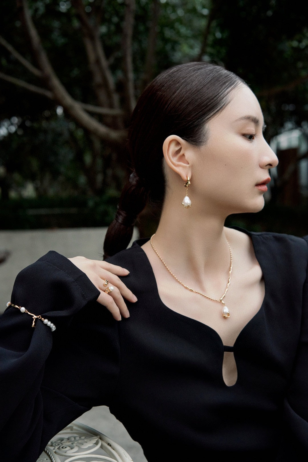 Natural baroque pearl earrings in sterling silver or Gold vermeil