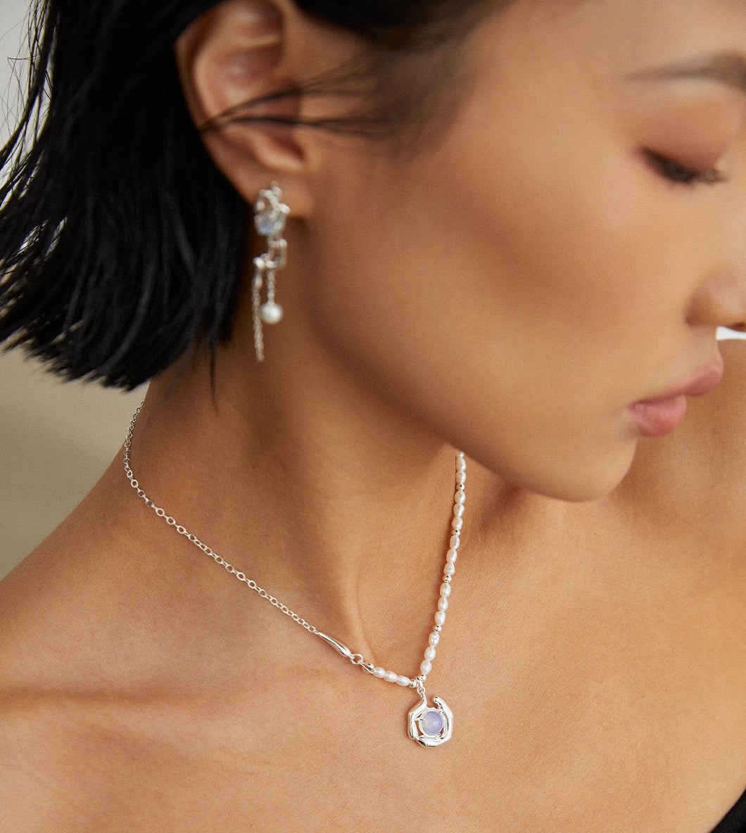 Sterling Silver Opal Necklace