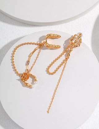 Sterling silver pearl earrings ear Clips (single piece)