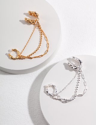 Sterling silver pearl earrings ear Clips (single piece)