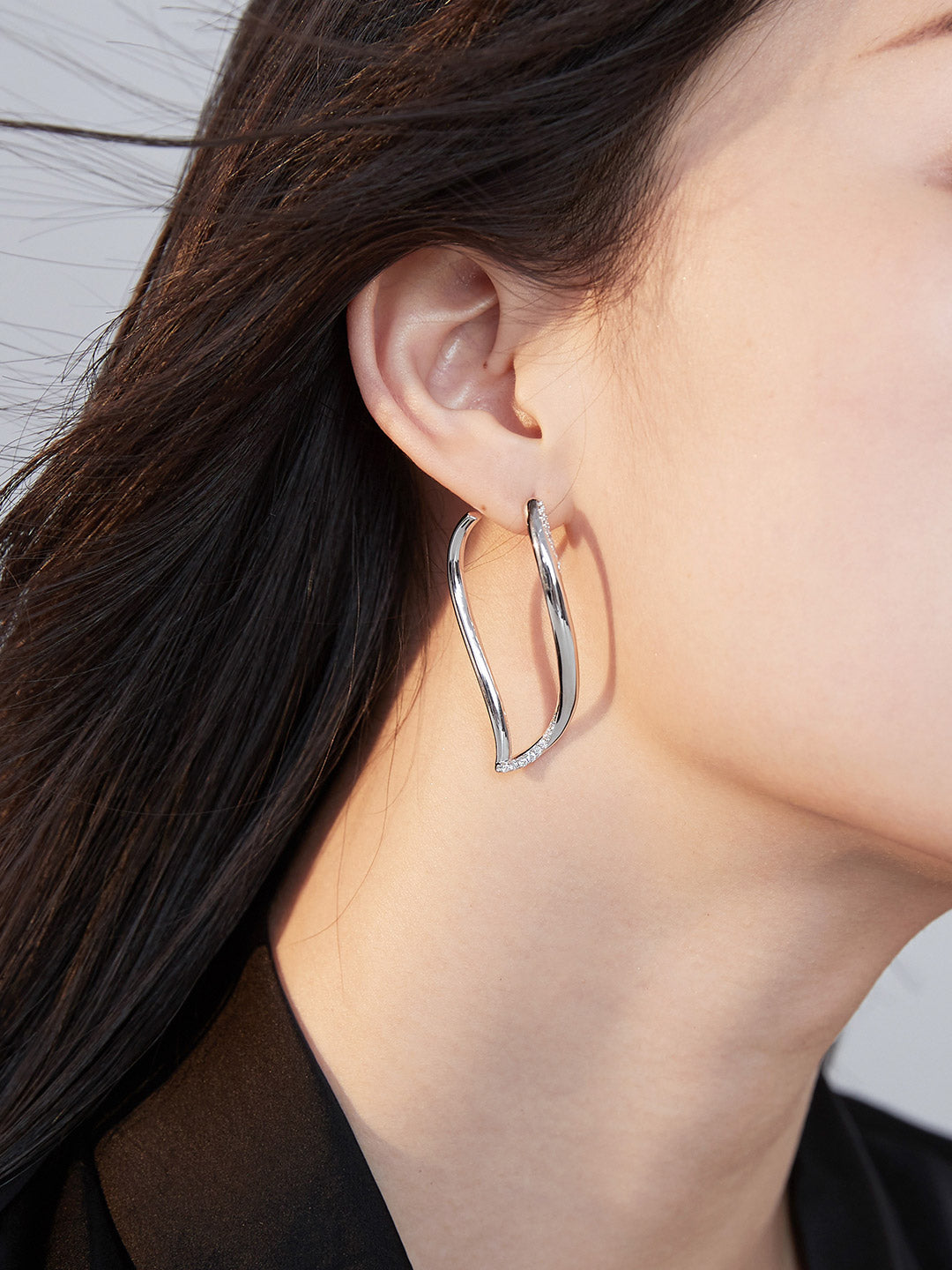 Big irregular round Sterling Silver Earrings