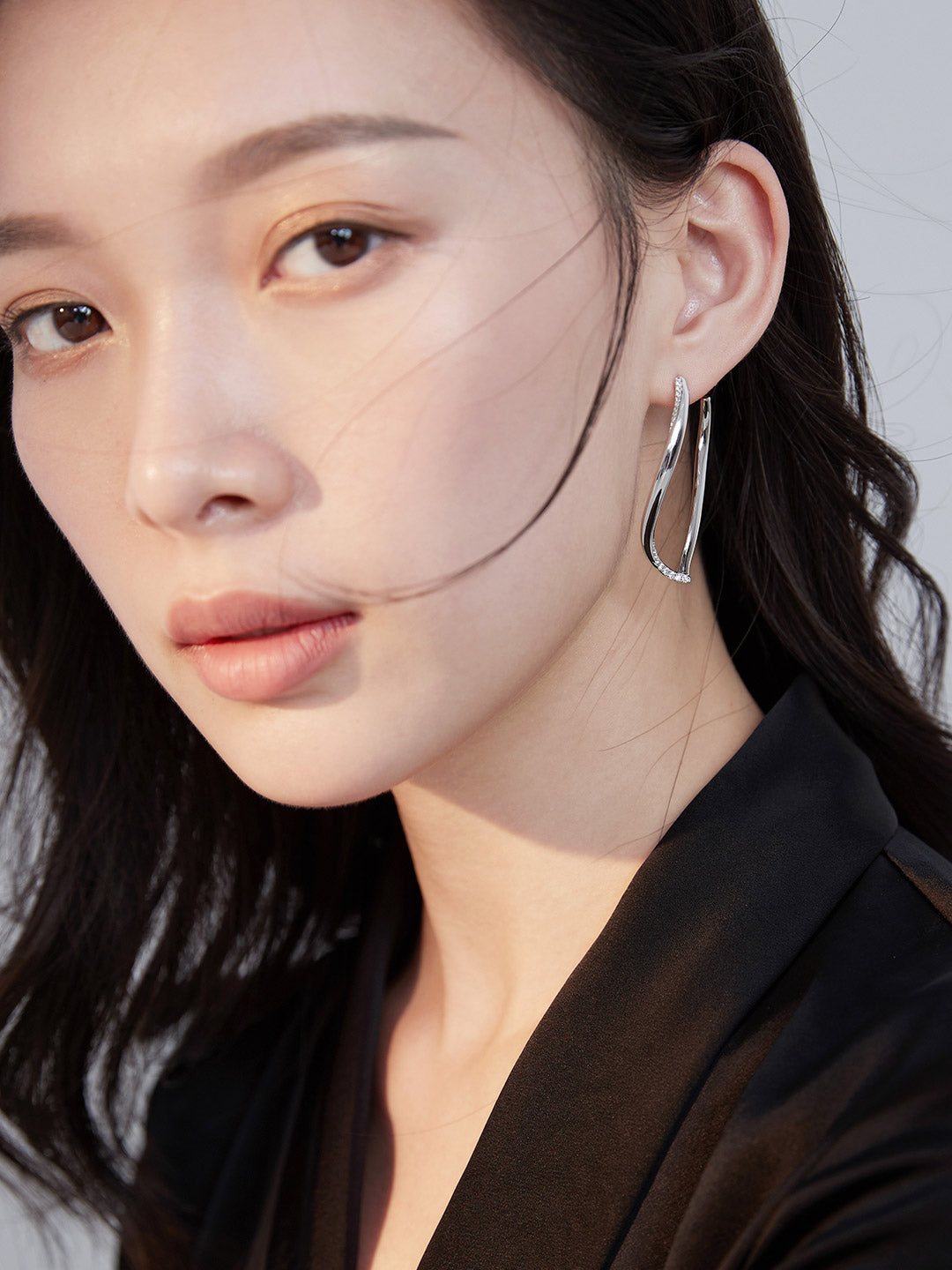 Big irregular round Sterling Silver Earrings