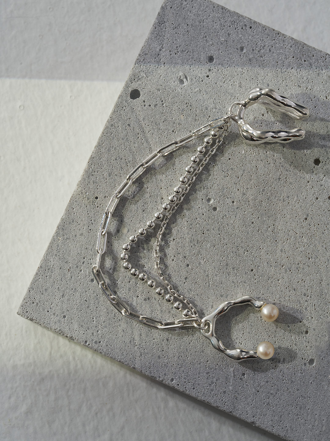 Sterling silver pearl earrings ear Clips (single piece)