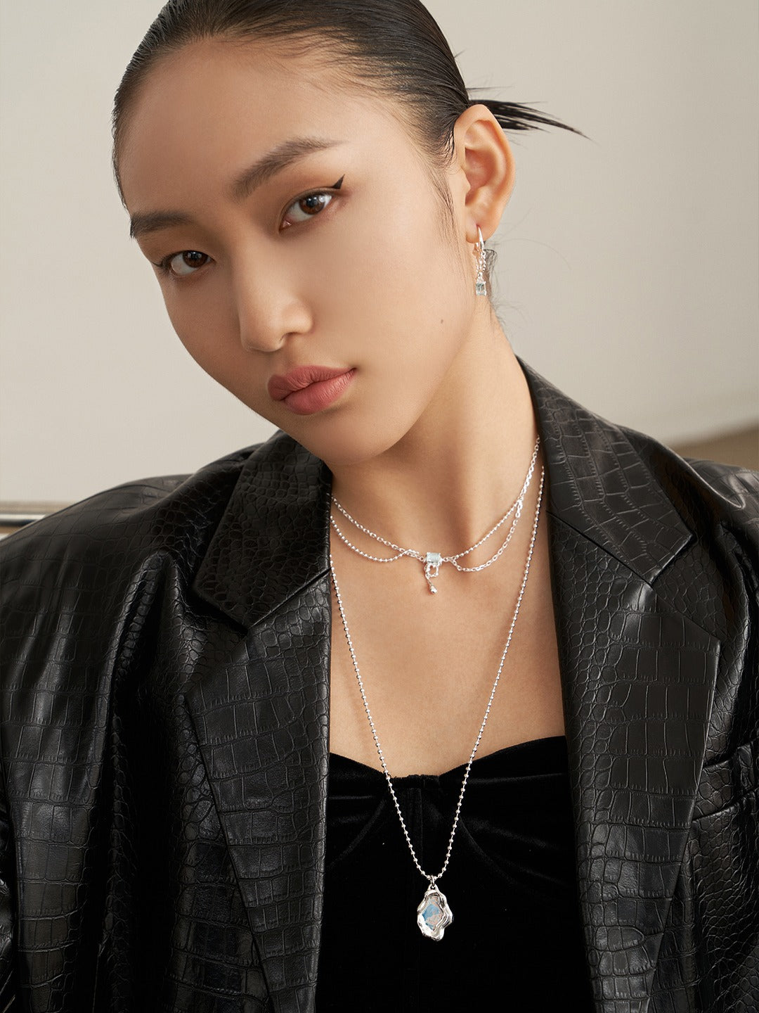 Birthstone of November : Sterling Silver Natural Topaz Earrings-Ear hook