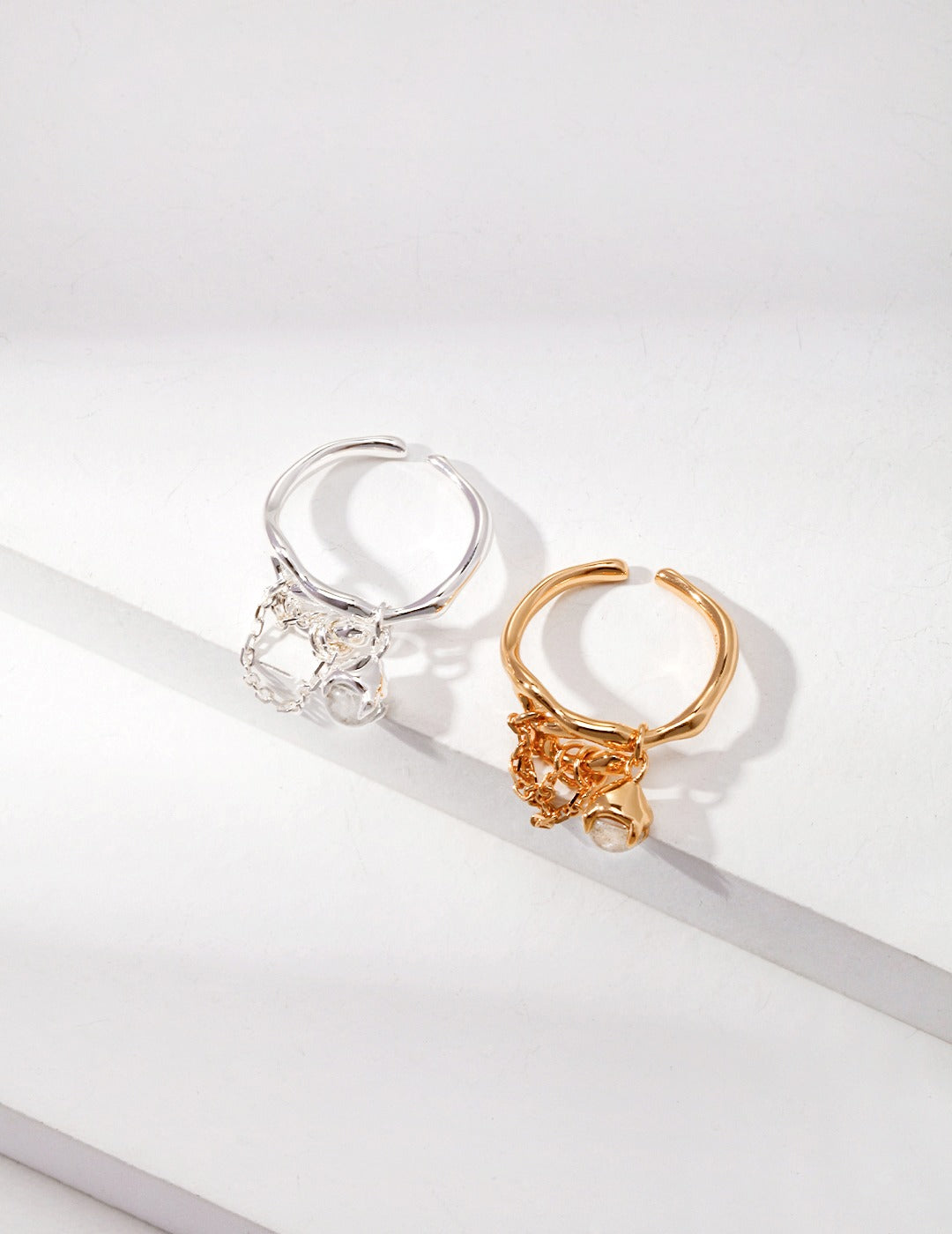 Birthstone of June:  Sterling silver grey moonstone ring