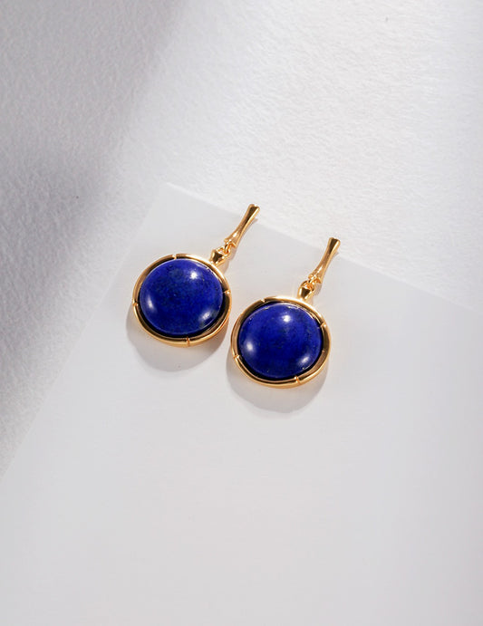 Birthstone of September: Sterling silver natural lapis lazuli earrings