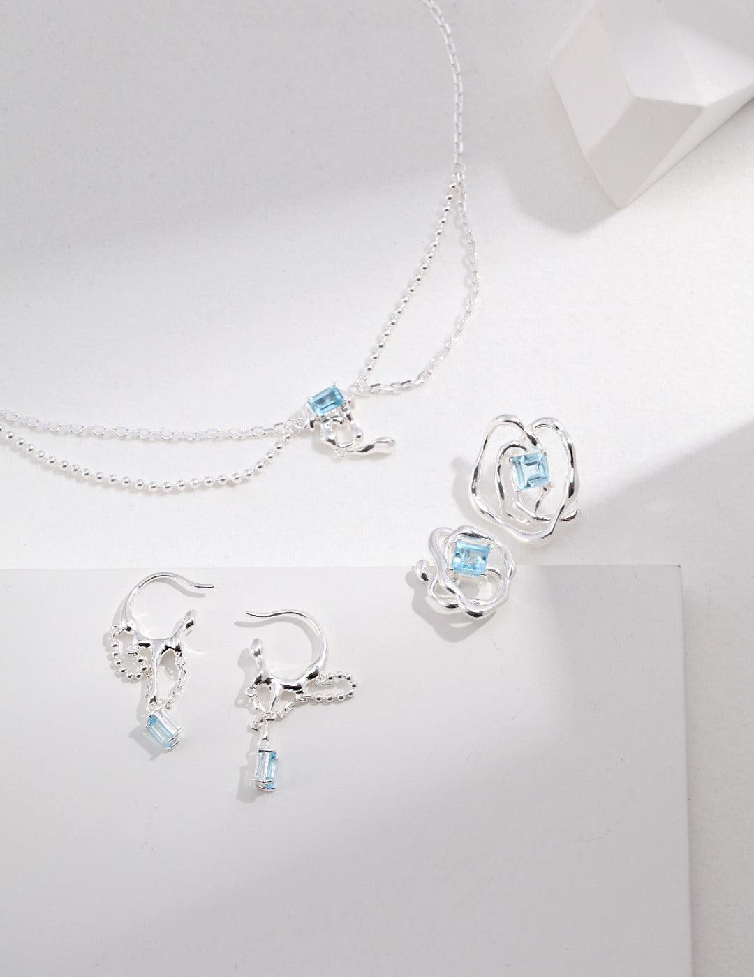 Birthstone of November : Sterling Silver Natural Topaz Earrings-Ear hook