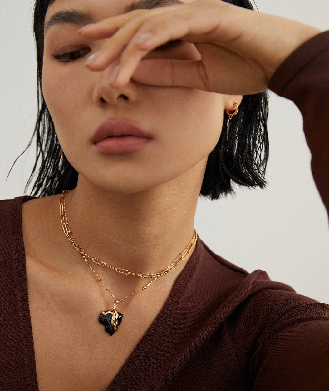 Sterling Silver Drip Glaze Heart Necklace