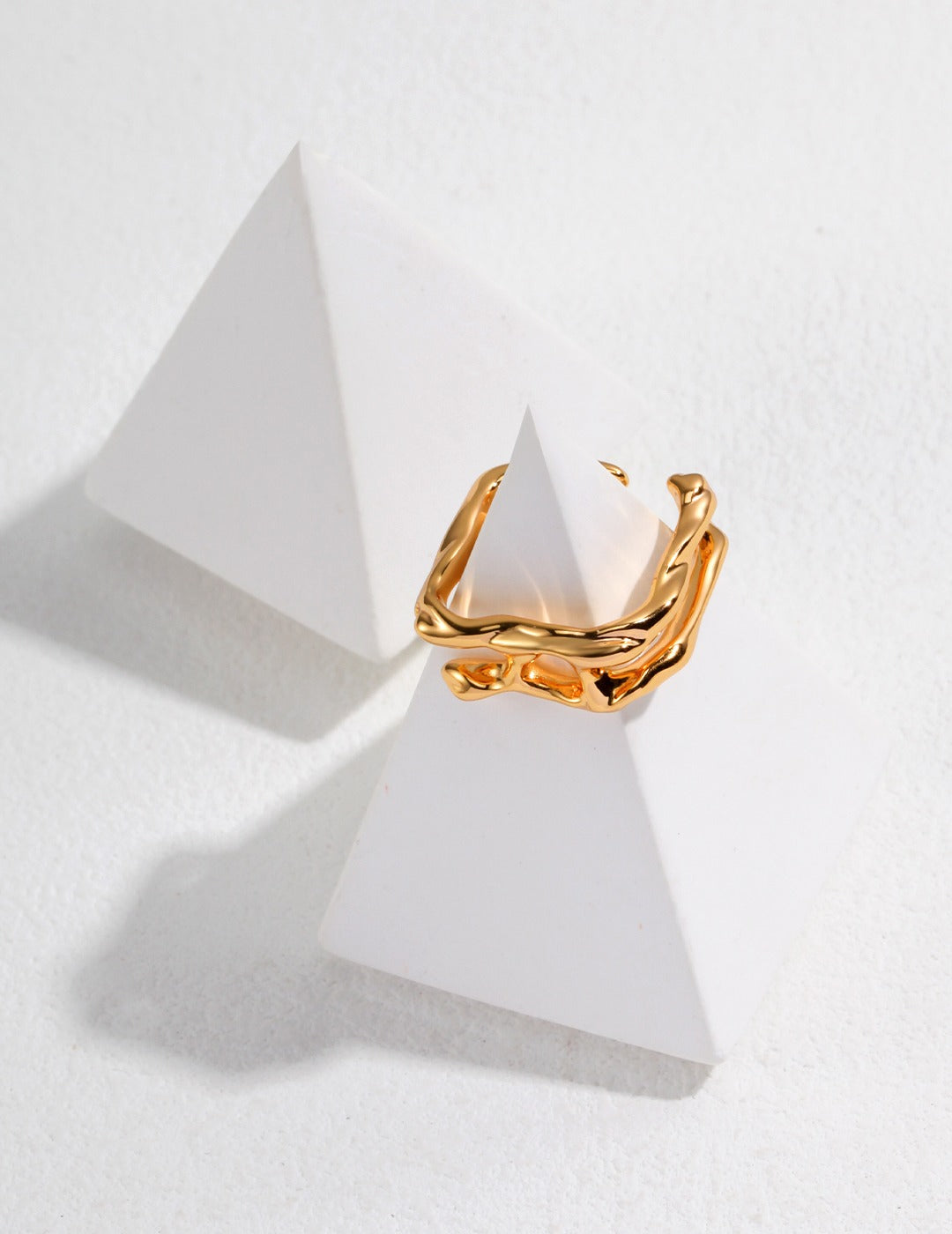 Irregular fluid design Sterling silver minimalist rin