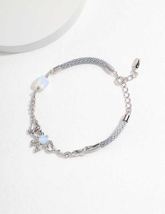 Bow design series Sterling silver opal bracelet