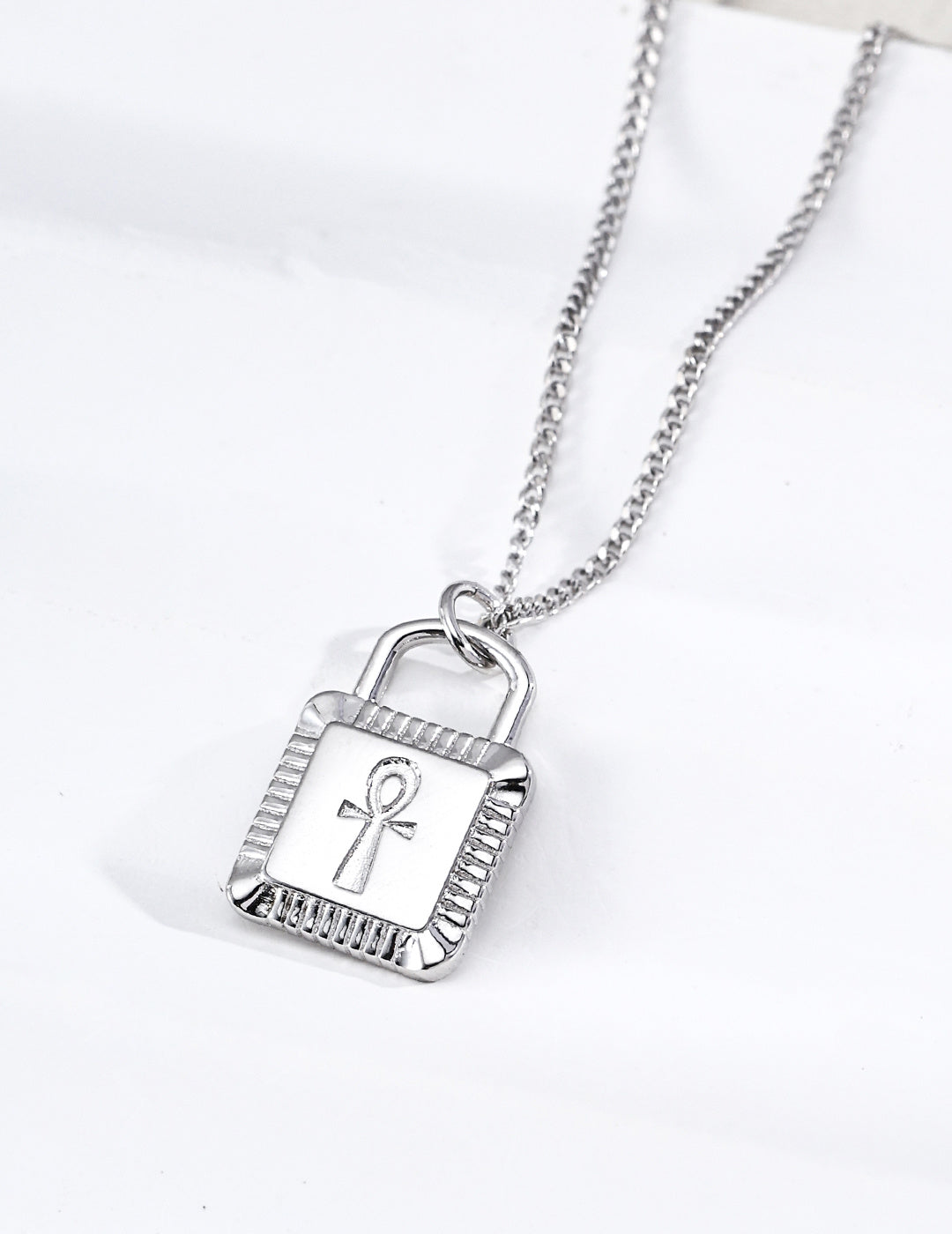 Ancient Egyptian Ankh Lock Pendant Necklace – Vintage Celestial Amulet