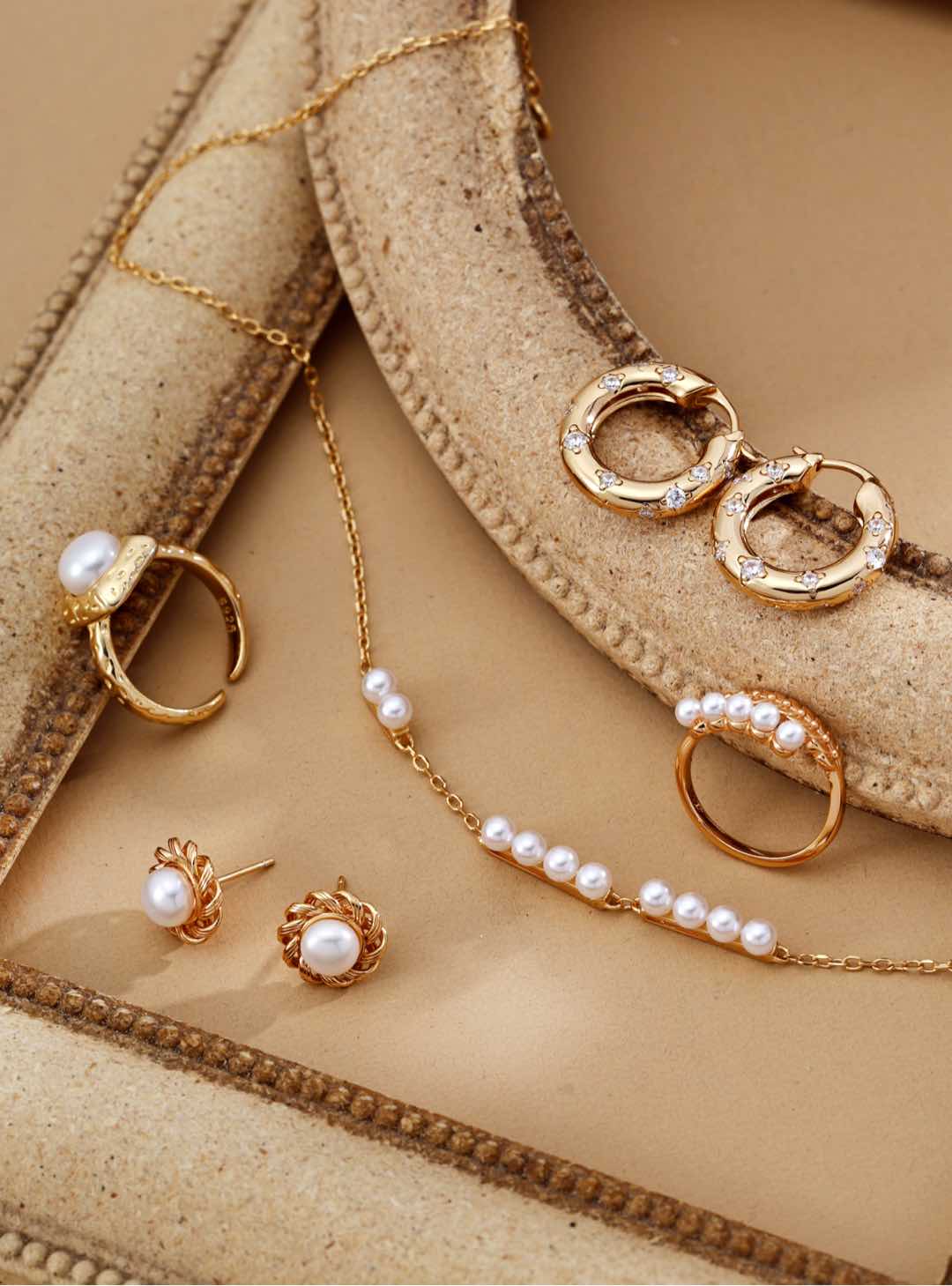 Double layer Pearl Ring