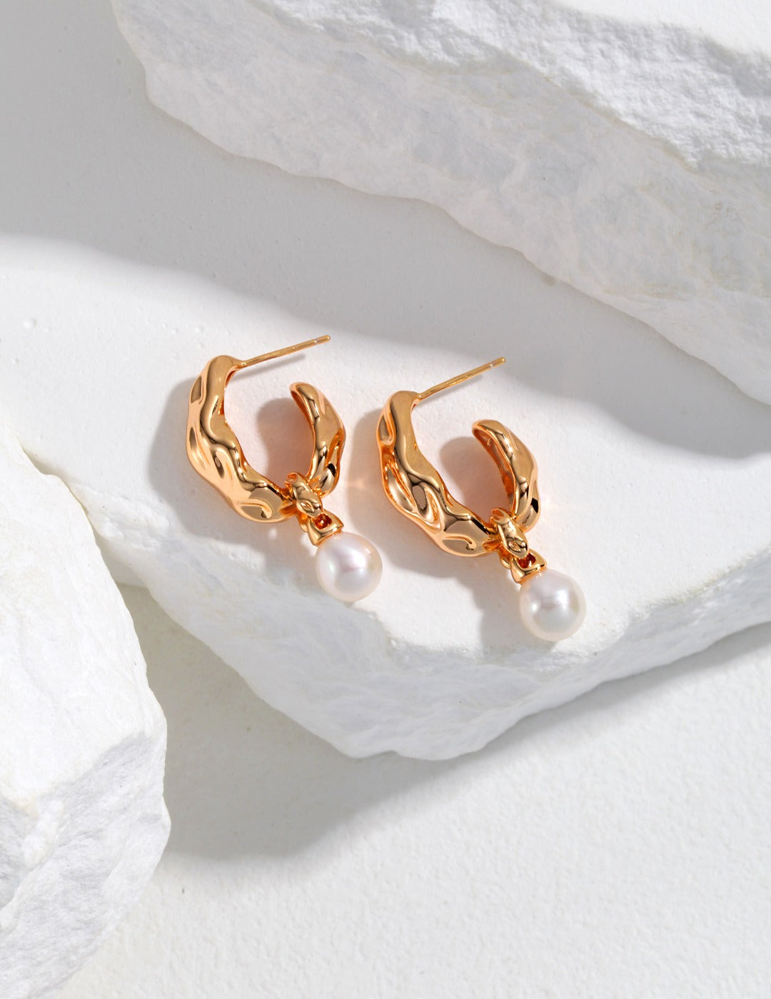 Natural pearl silk scarf design Earrings