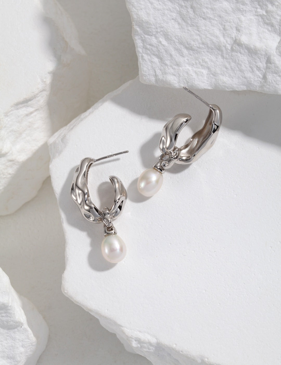 Natural pearl silk scarf design Earrings