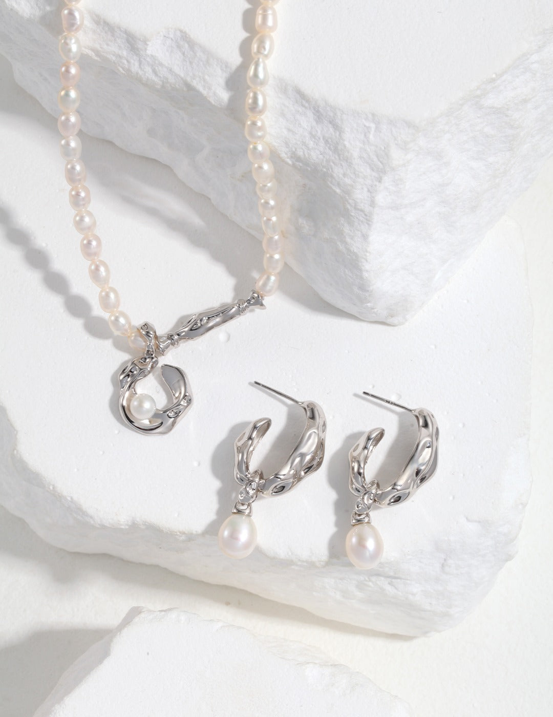 Natural pearl silk scarf design Earrings