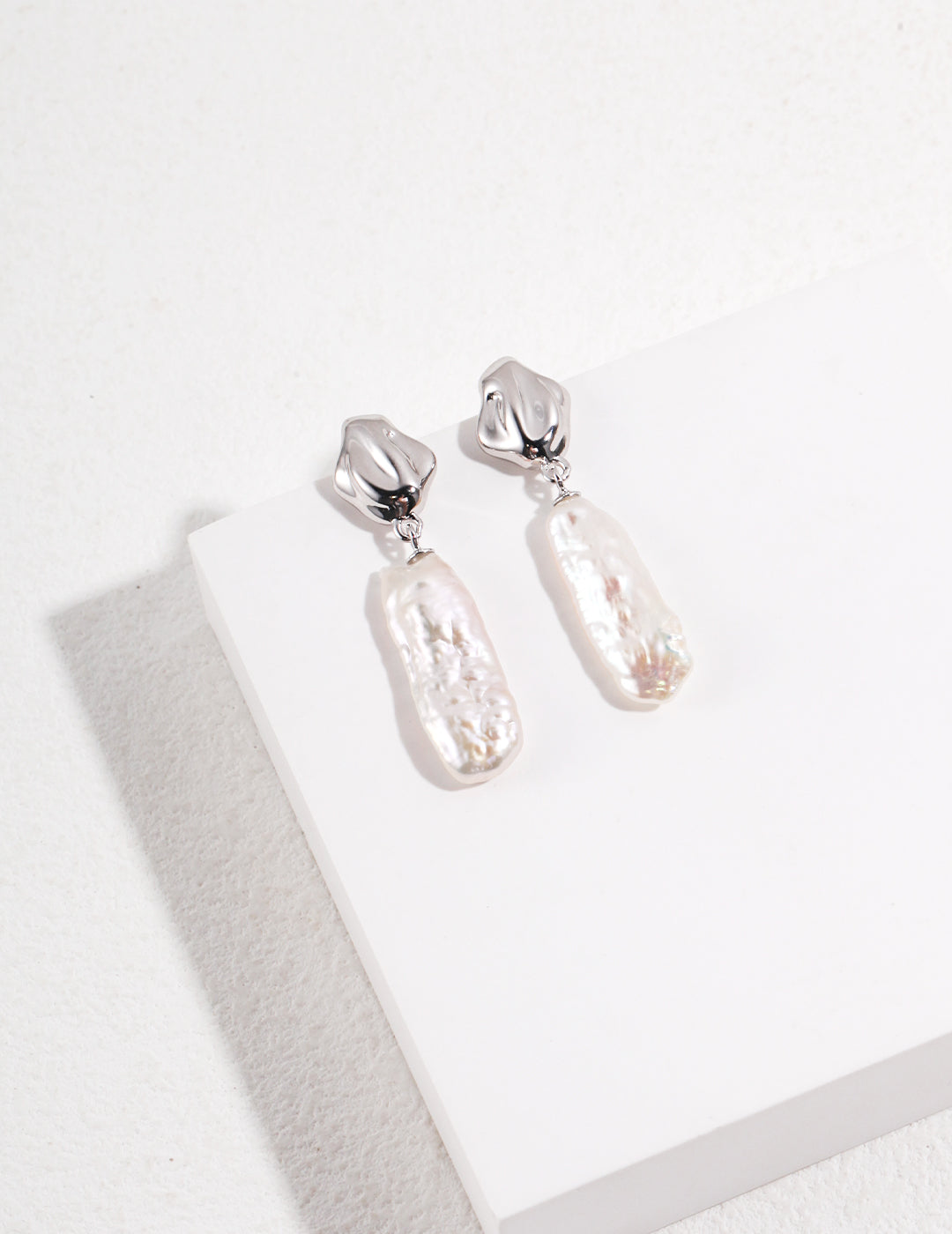Sterling Silver Baroque Pearl Earrings