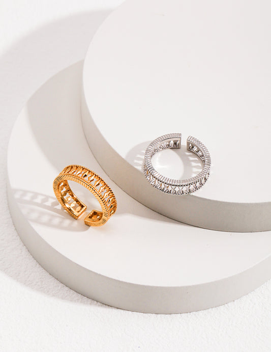 Sterling Silver / Gold Vermeil Openwork Ring