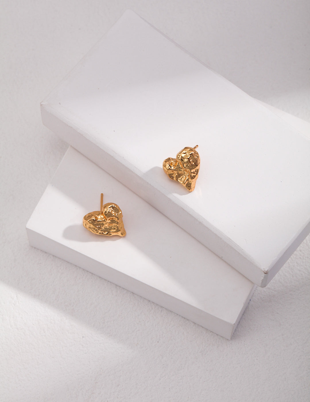 Sterling Silver Whacked Heart Earring