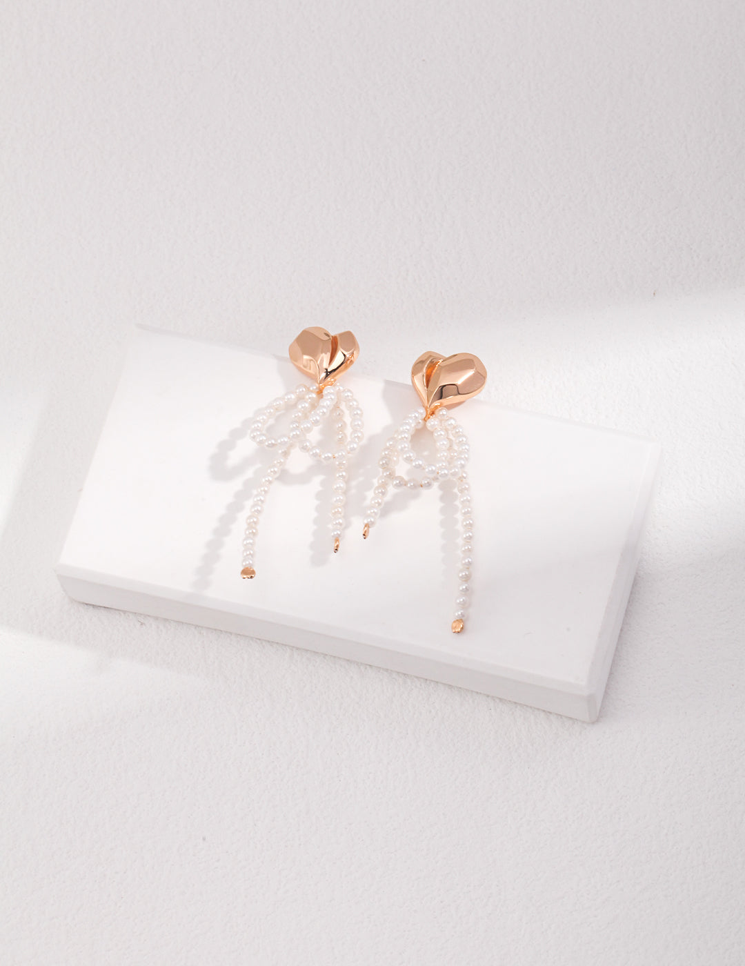 Sterling Silver Beaded Love Hearts Earrings
