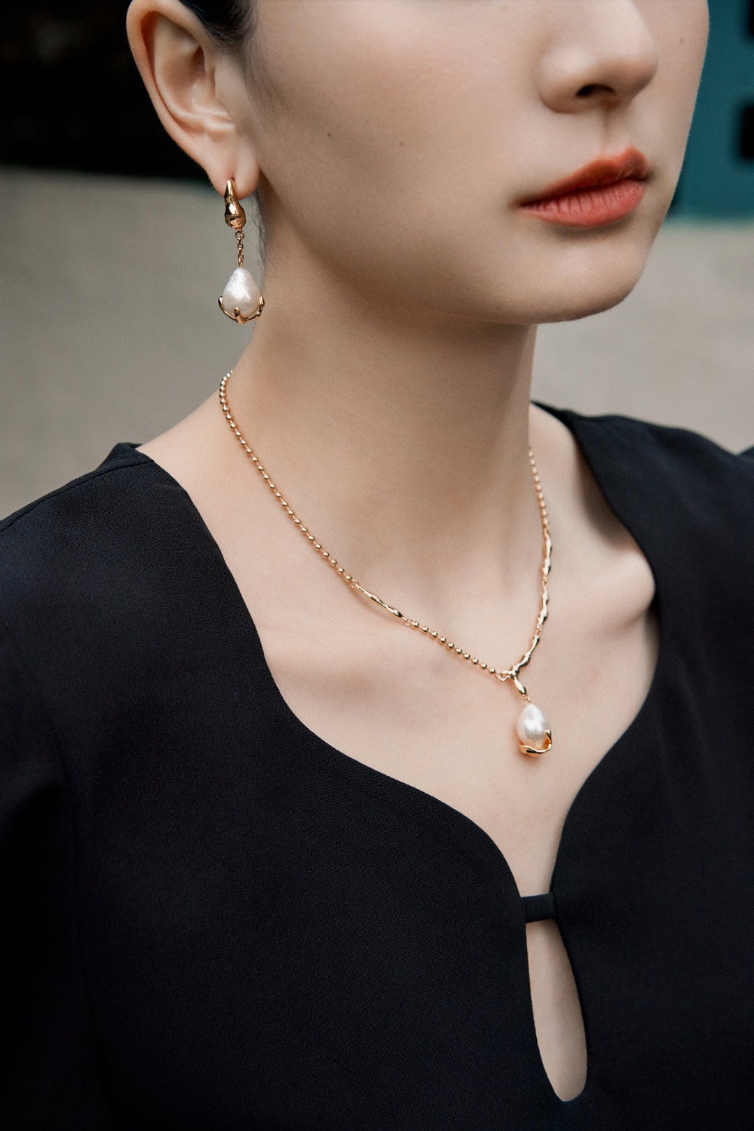 Natural baroque pearl earrings in sterling silver or Gold vermeil