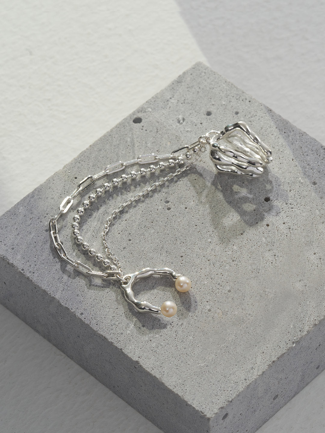 Sterling silver pearl earrings ear Clips (single piece)