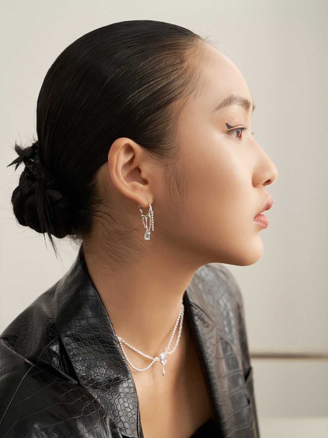 Birthstone of November : Sterling Silver Natural Topaz Earrings-Ear hook