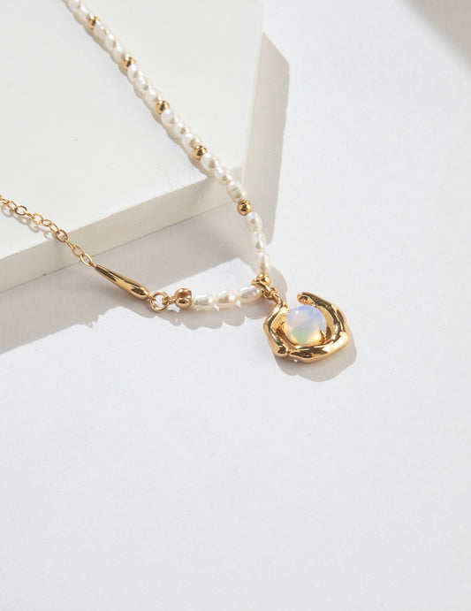 Sterling Silver Opal Necklace