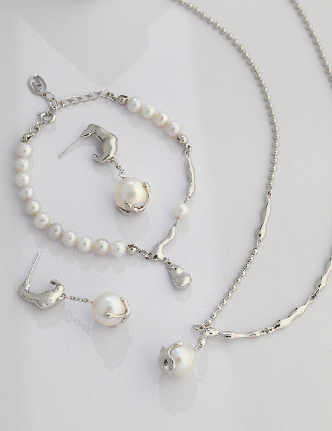 Natural baroque pearl earrings in sterling silver or Gold vermeil