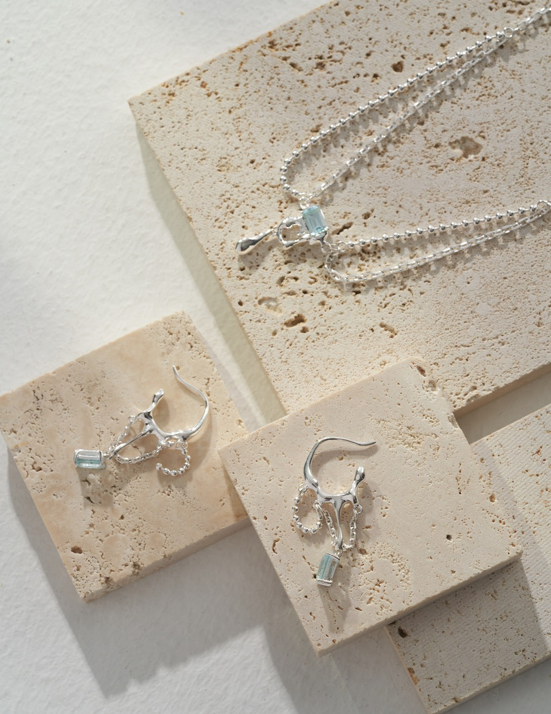 Birthstone of November : Natural Topaz Necklace in Sterling Silver Lava