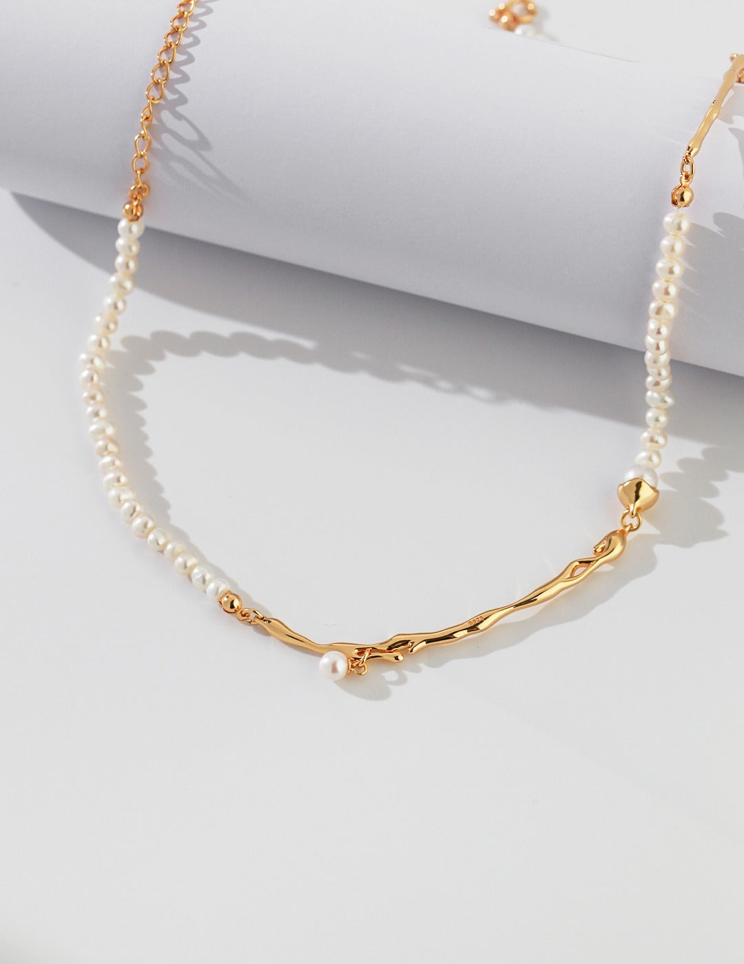 Sterling silver/ Gold vermeil pearl chocker /necklace