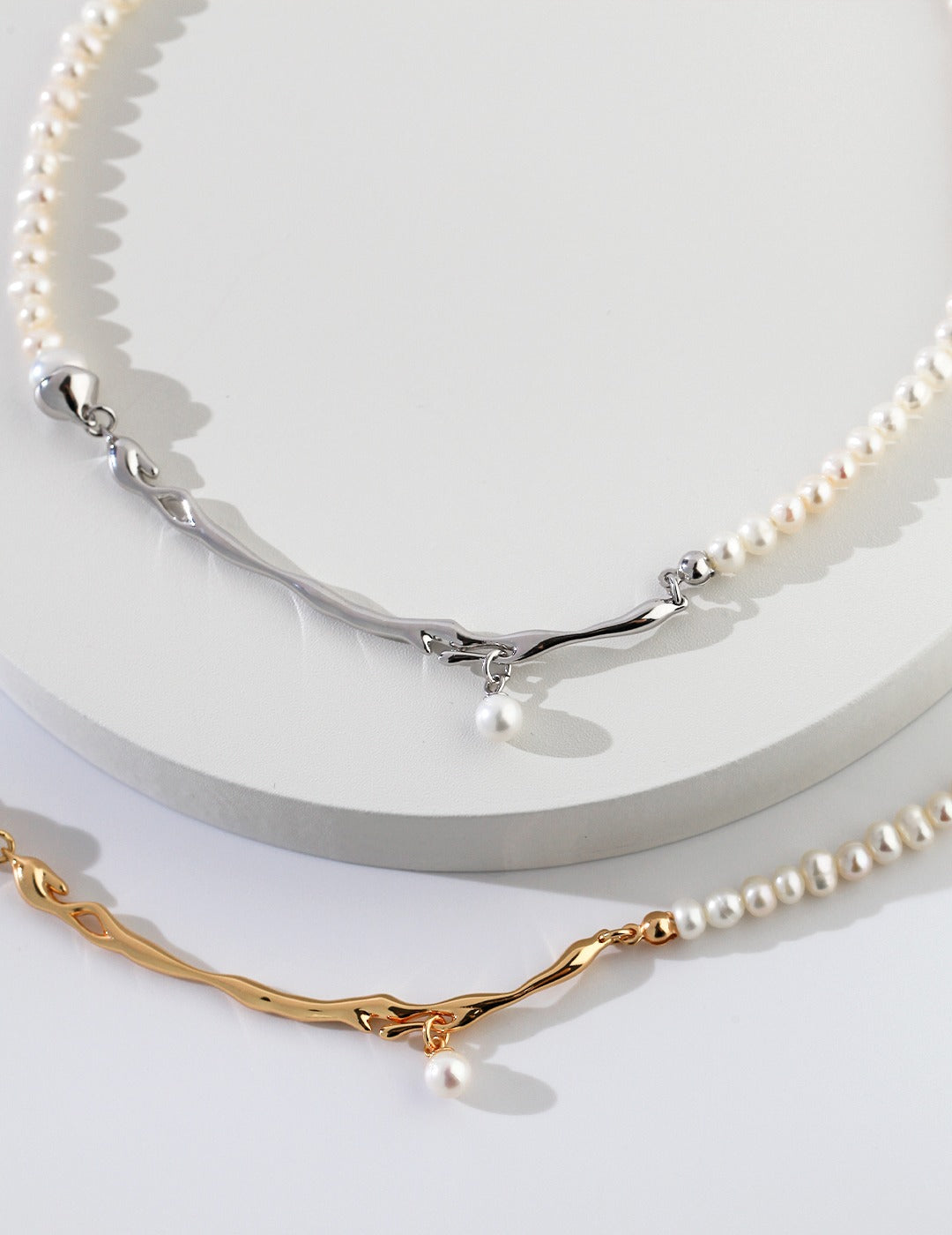 Sterling silver/ Gold vermeil pearl chocker /necklace