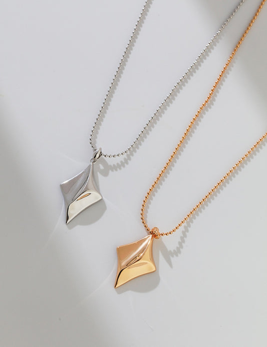 Four-pointed Star Sterling Silver Necklace