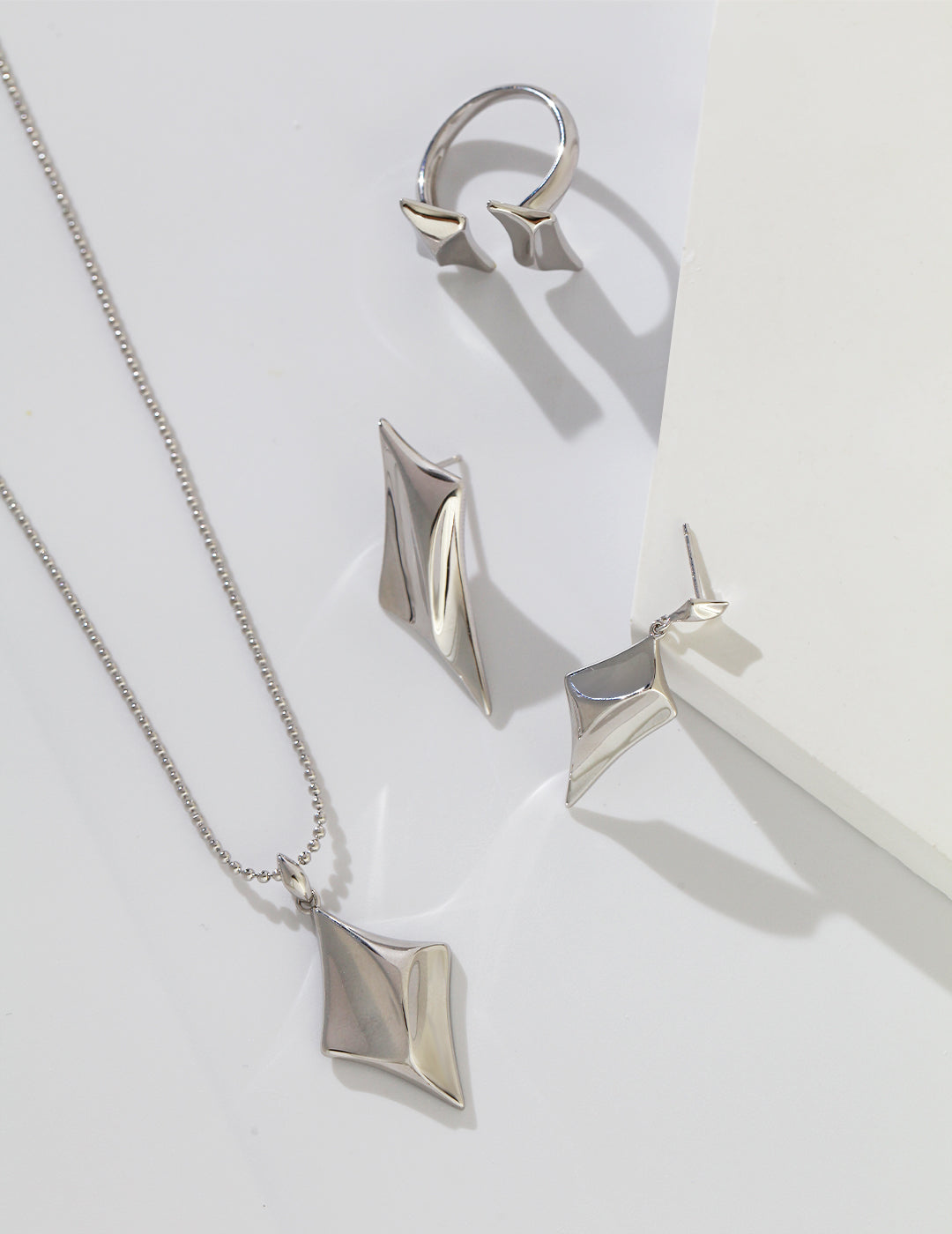Four-pointed Star Sterling Silver Necklace