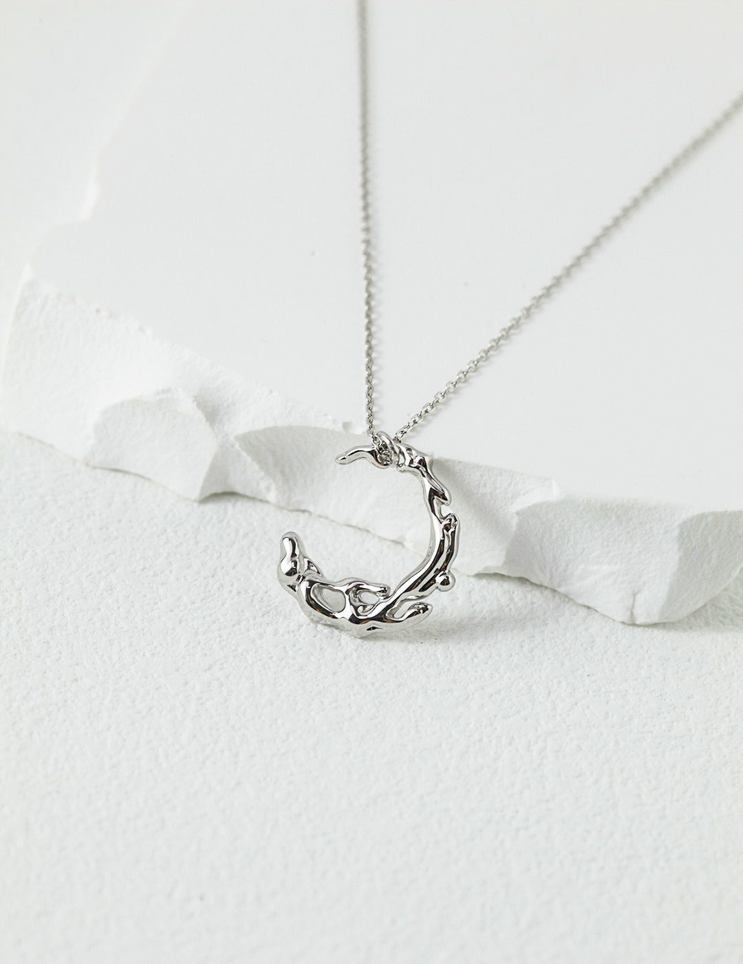 Sterling Silver Moon Necklace