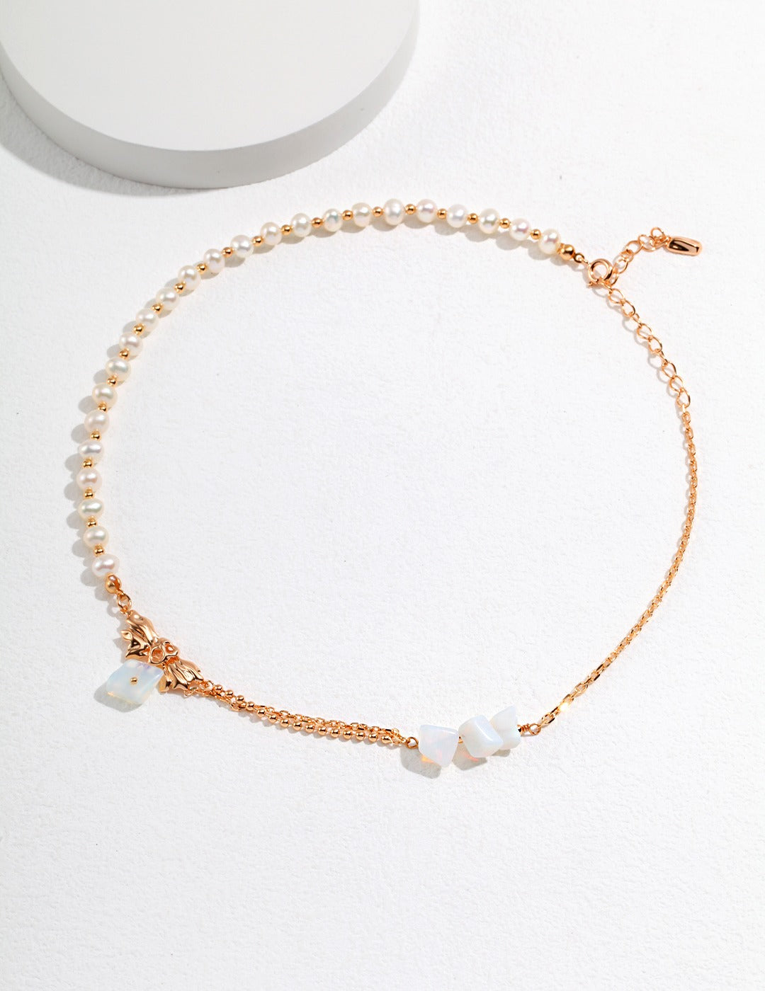 Irregular Pleated Design Collection Sterling Silver Pearl Necklace