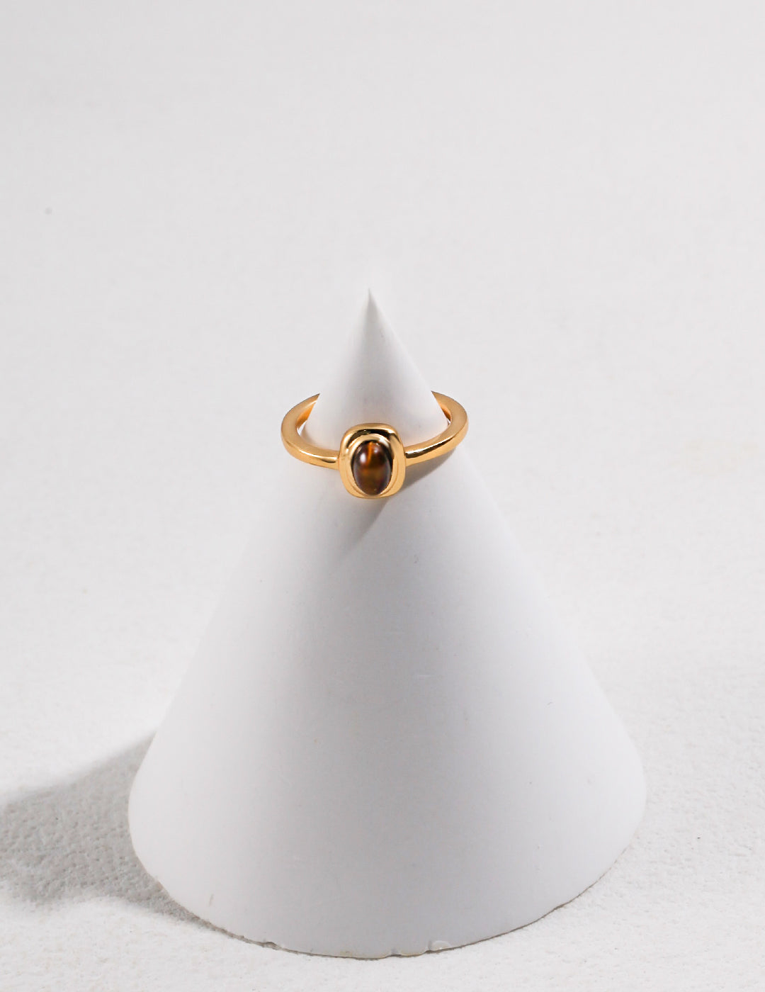 Sterling silver gold vermeil tiger's eye ring